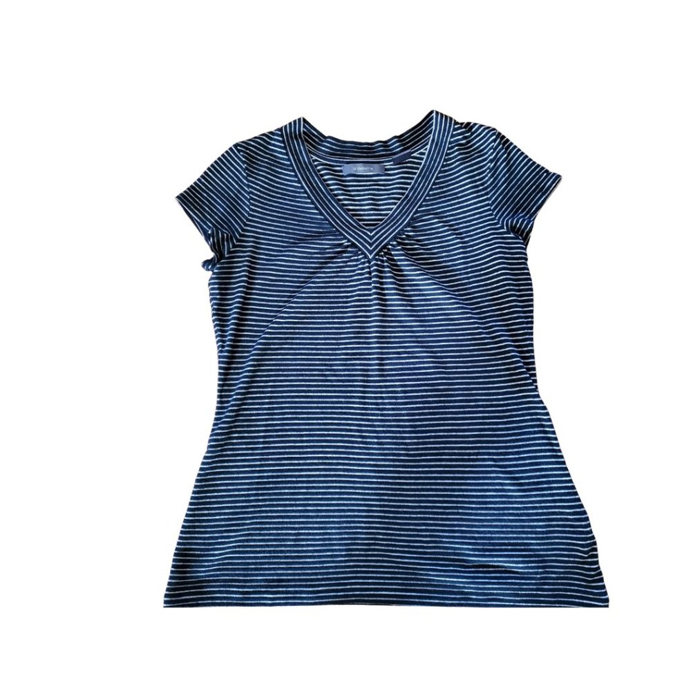 Liz Claiborne Black & Silver V Neck T-Shirt